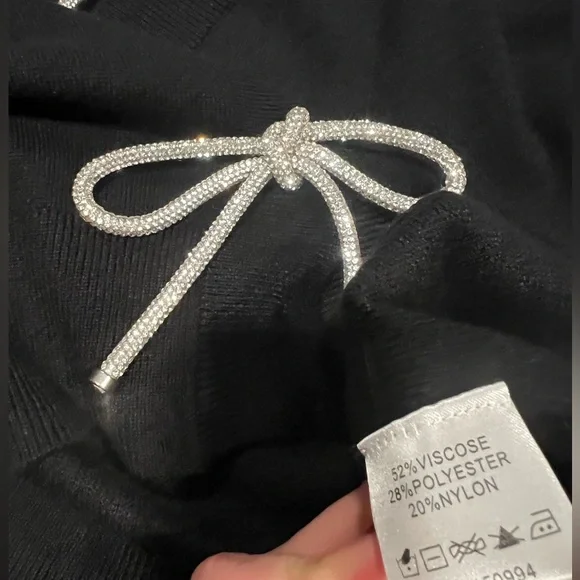 Rachel Zoe Sparkly Bow Cardigan - Picture 4 of 9